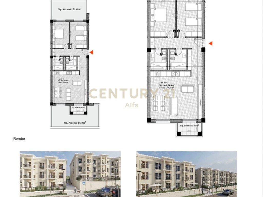 Shitet apartament 2+1+2 m verande tek Rolling Hills Liqeni