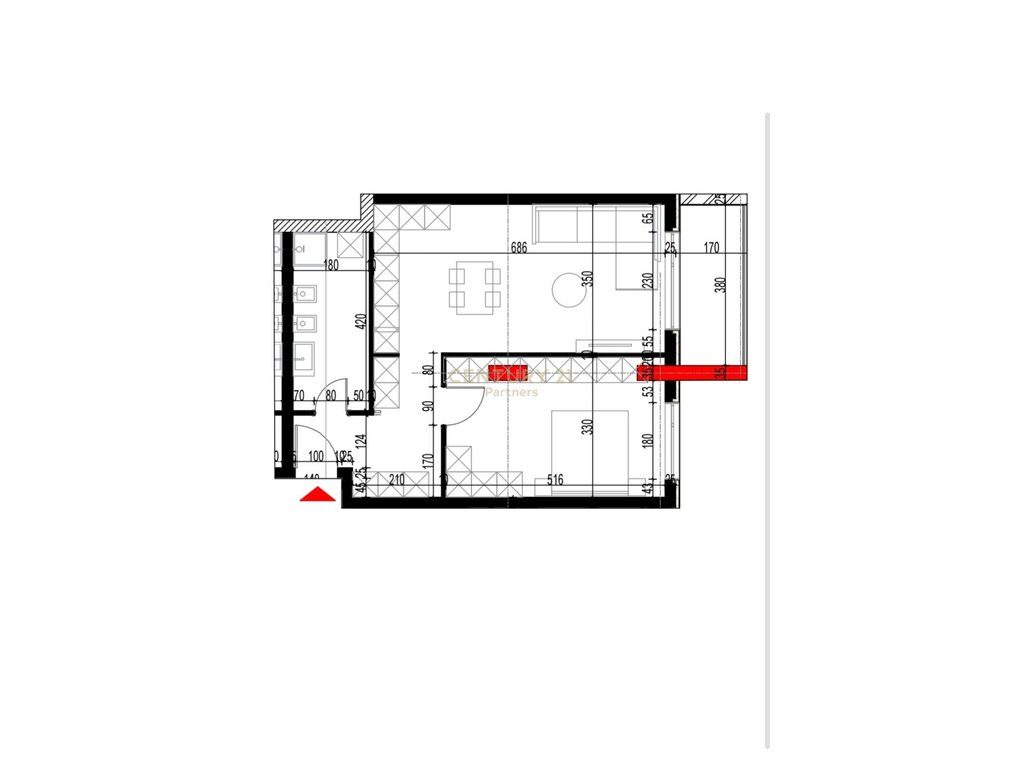 SHESIM APARTAMENT 1+1 TEK PLATINIUM 2,PASKUQAN FAZE PERFUNDIMTARE!!