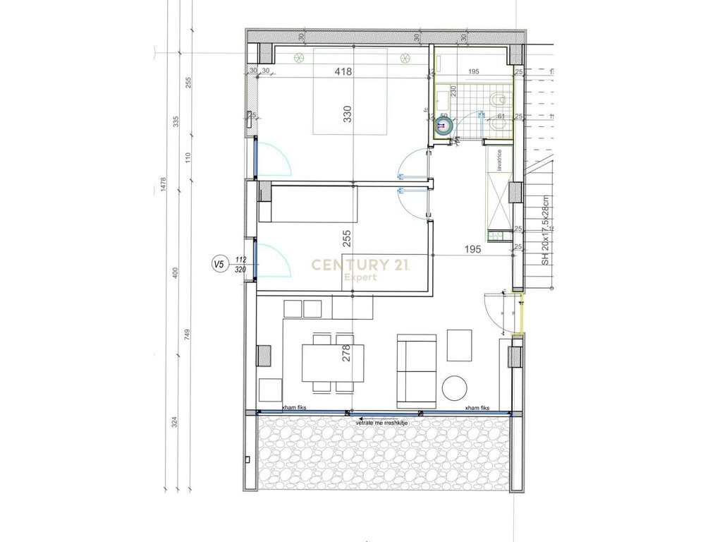 Apartament 2+1 me oborr privat dhe pamje deti në Green Coast 1, Palasë