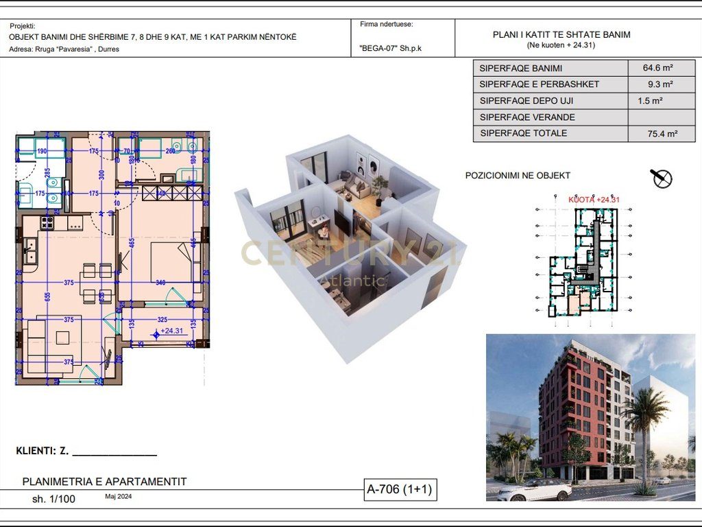 Apartament 1+1+2T Për Shitje në Plazh, Durrës