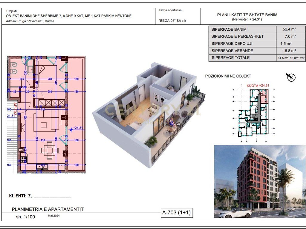 Apartament 1+1 Për Shitje në Plazh, Durrës