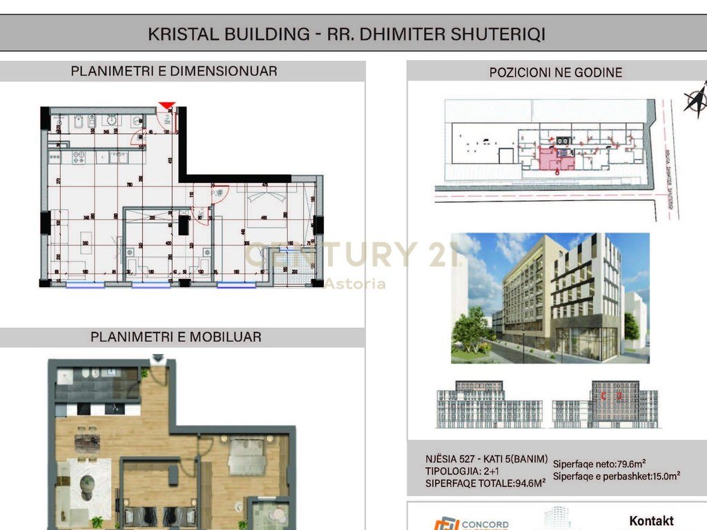 Apartament modern 2+1 për shitje tek Kristal Building – komoditet dhe stil urban