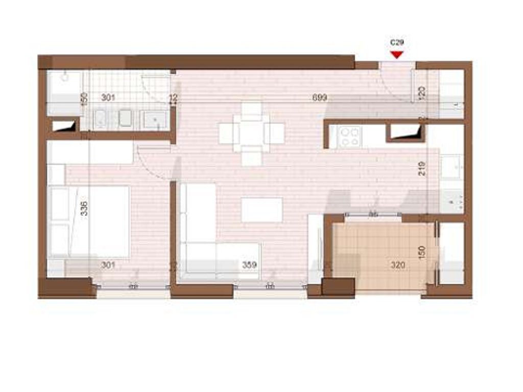 SHITET APARTAMENT 1+1 NE SHENGJIN
