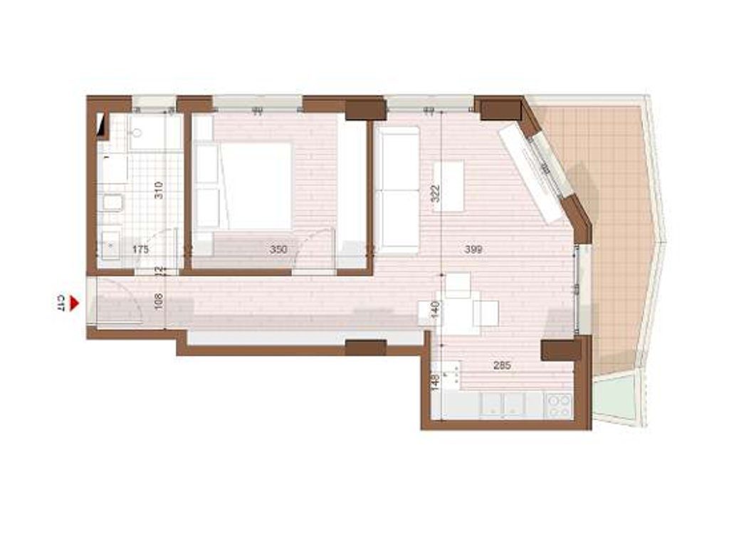 SHITET APARTAMENT 1+1+ VERANDE NE SHENGJIN