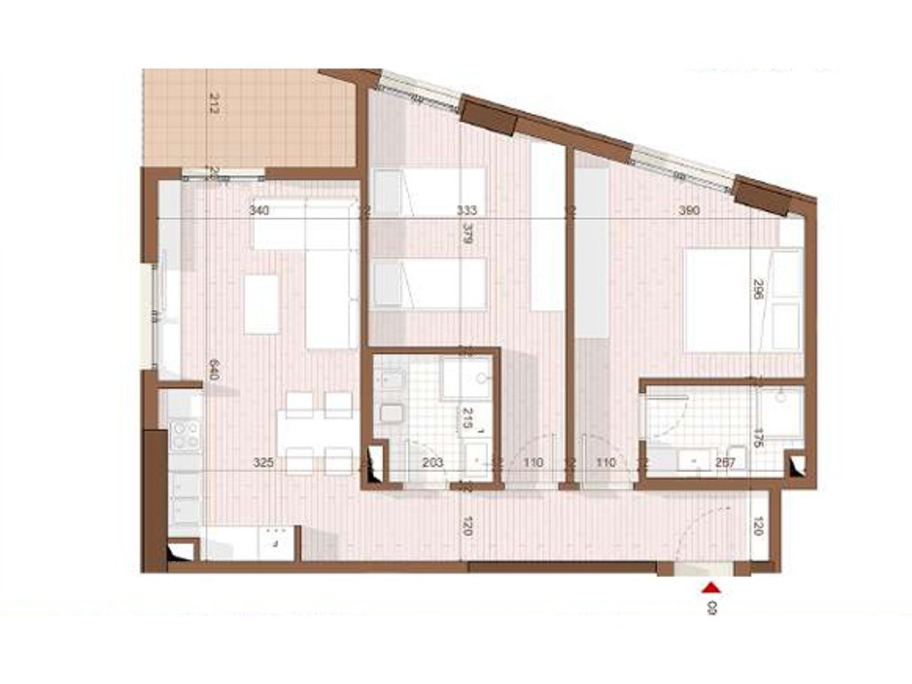SHITET APARTAMENT 2+1+2 NE SHENGJIN