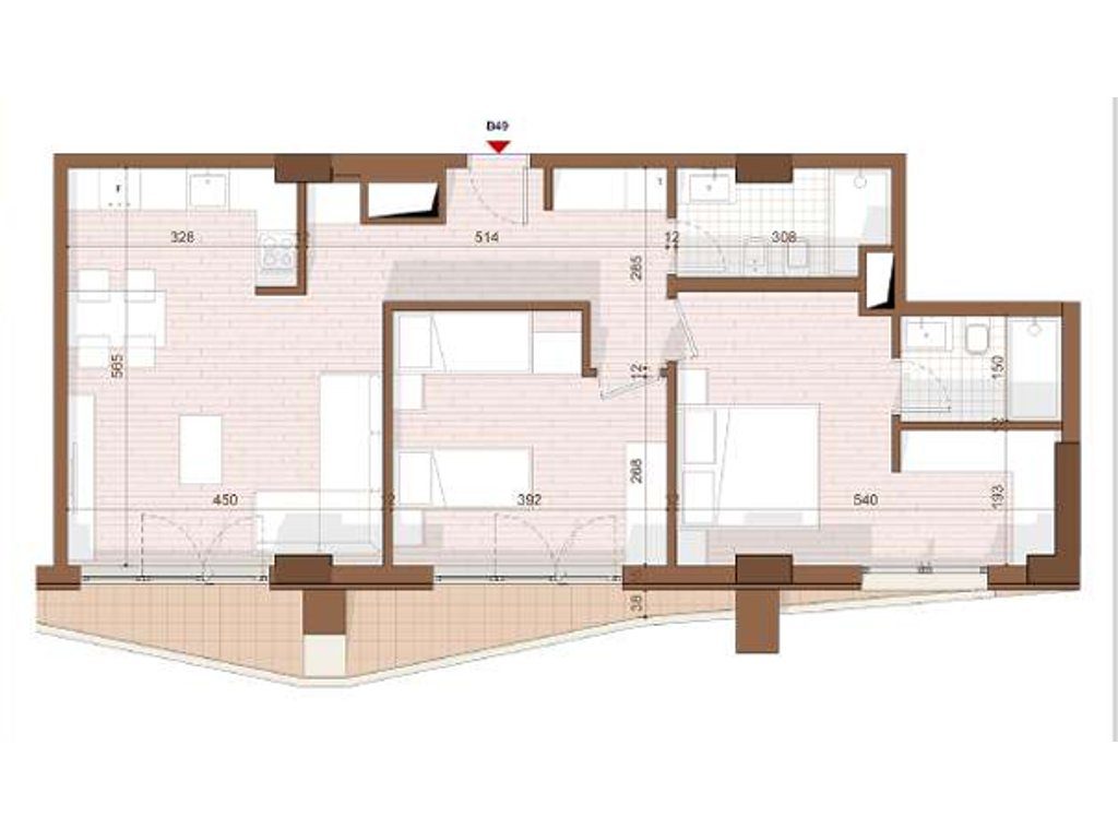 SHITET APARTAMENT 2+1+2 NE SHENGJIN