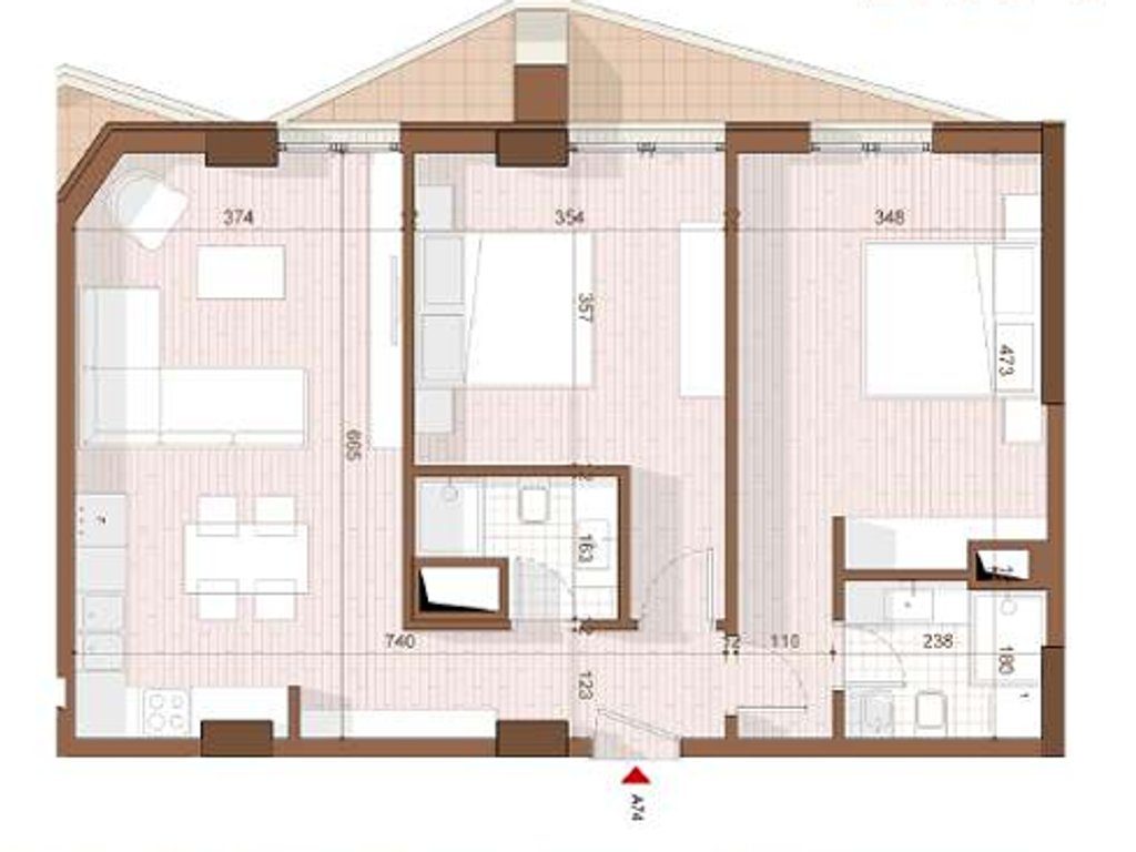 SHITET APARTAMENT 2+1+2 NE SHENGJIN