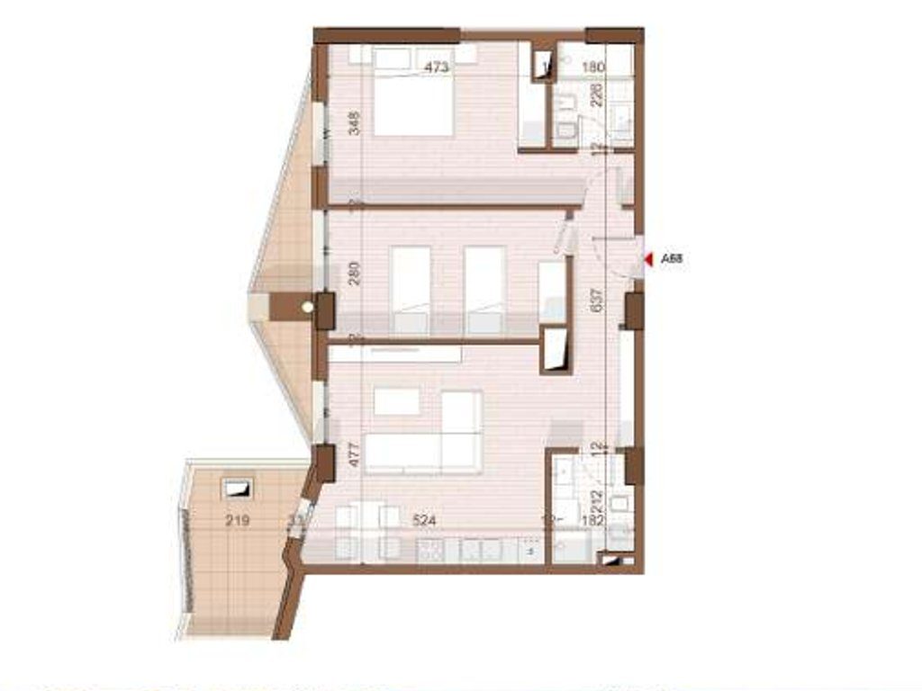 SHITET APARTAMENT 2+1+2+ VERANDE NE SHENGJIN