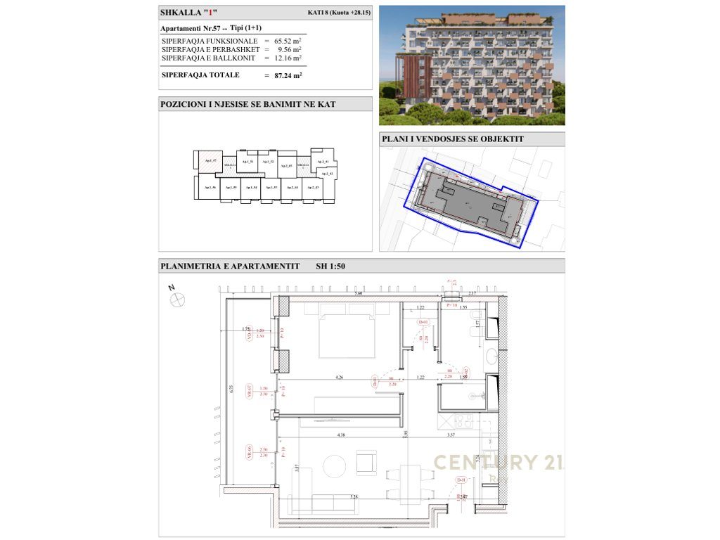 INVESTO PRANE DETIT, "ALMAR RESIDENCE" , APARTAMENTE 50 METRA LARG ME DETIN, MUNDESIA PAGESE ME KESTE !!! - Century 21 A...