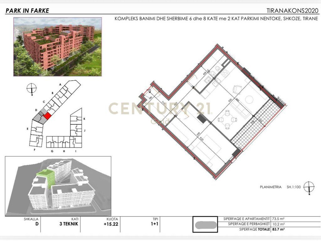 OKAZION! APARTAMENT 1+1 PER SHITJE TEK +FOREST RESIDENCE!
