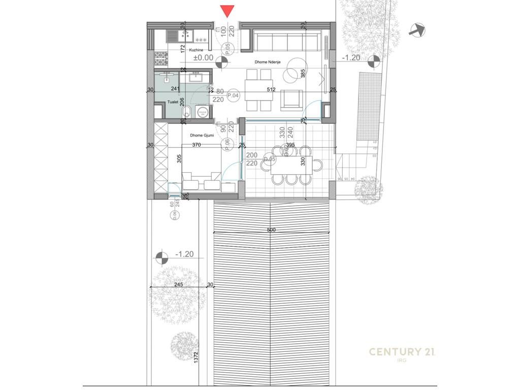 Apartament me oborr ne Rezidencen Turquoise Marina!