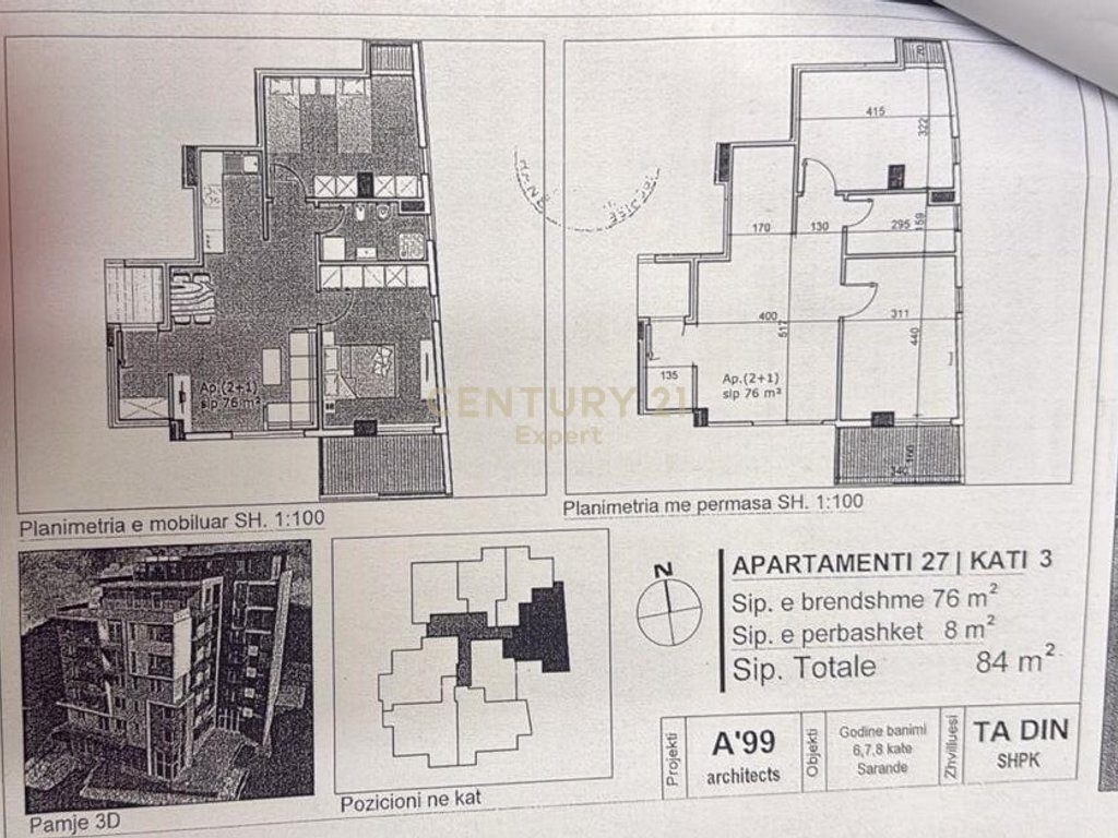SARANDË, SHESIM APARTAMENT 2+1 NË PORTIN E LIMIONIT