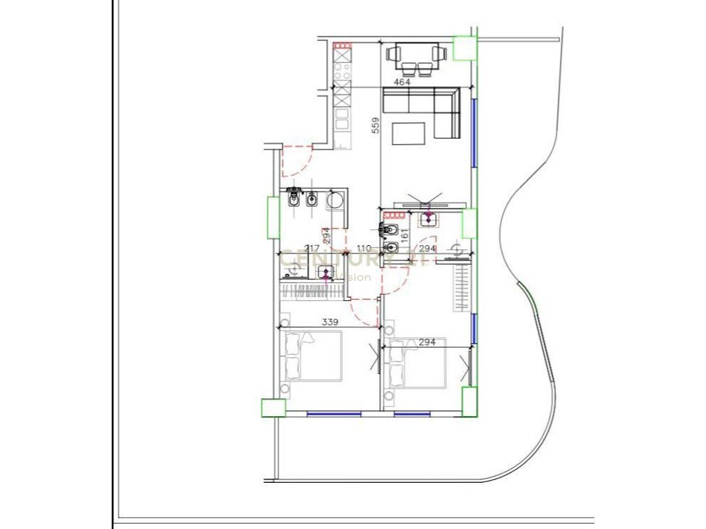 Apartament 2+1+2 tualete Në Shitje në Shëngjin tek "Prishtina Tower" - 153450€ | 146.11 m²