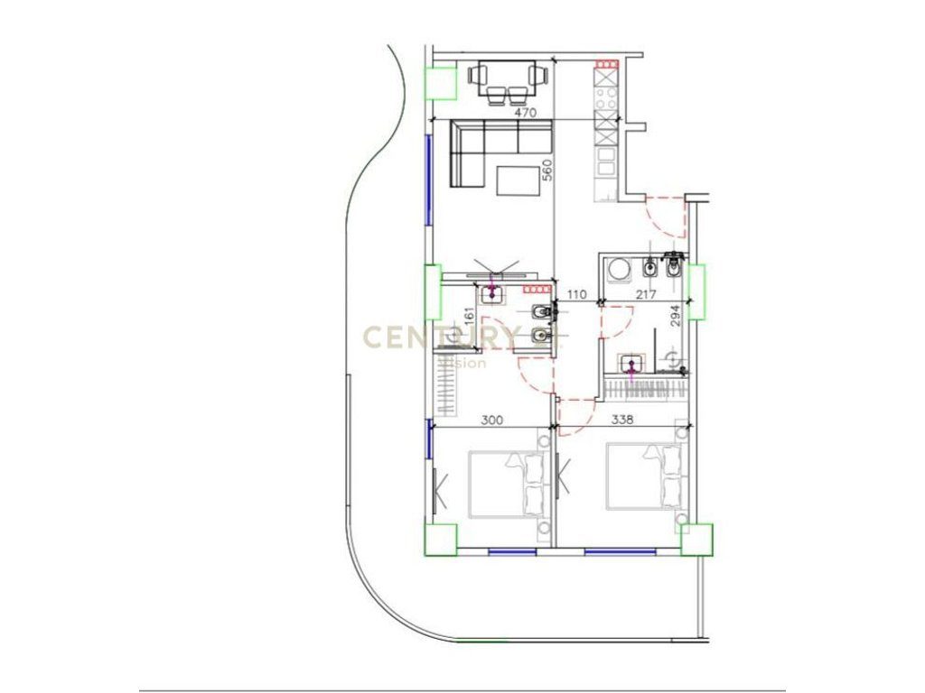 Apartament 2+1+2 tualete Për Shitje "Prishtina Tower" Shëngjin - 146,900€ | 139.86 m²