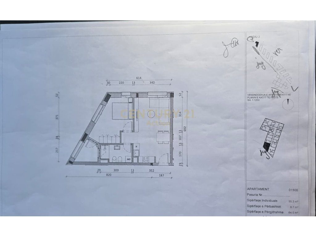 Shitet Apartament 1+1 te Kompleksi Kadiu