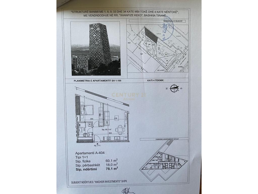 SHITET APARTAMENT 1+1 TEK TIRANA TOWER NE PORCELAN!