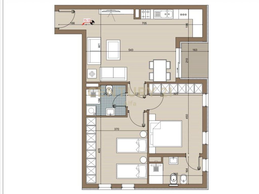Shitet apartament 2+1+2  tualete tek Riviera Residence ,Kamez!