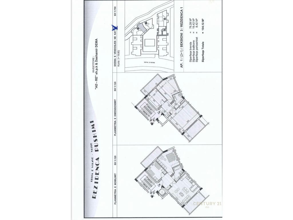 Apartament 2+1 per shitje tek Uji i Ftohte