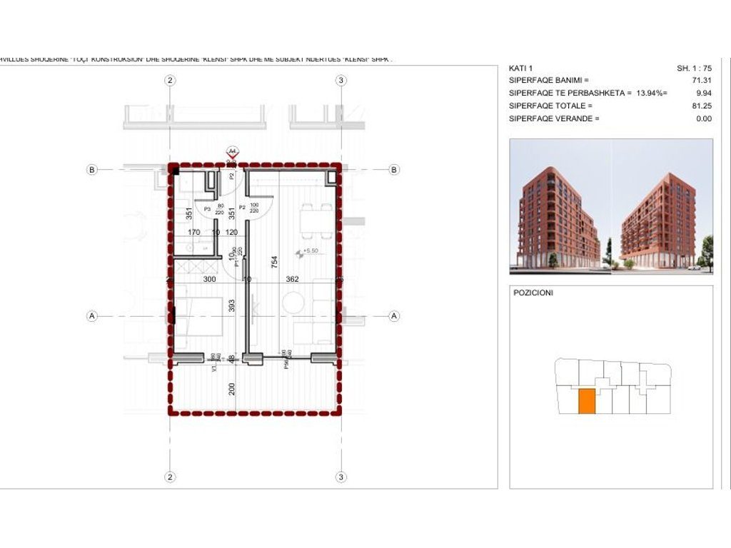 Shitet apartament 1+1 në zonën e 21 Dhjetori, shumë pranë Fakulteti i Inxhinierisë së Ndërtimit.