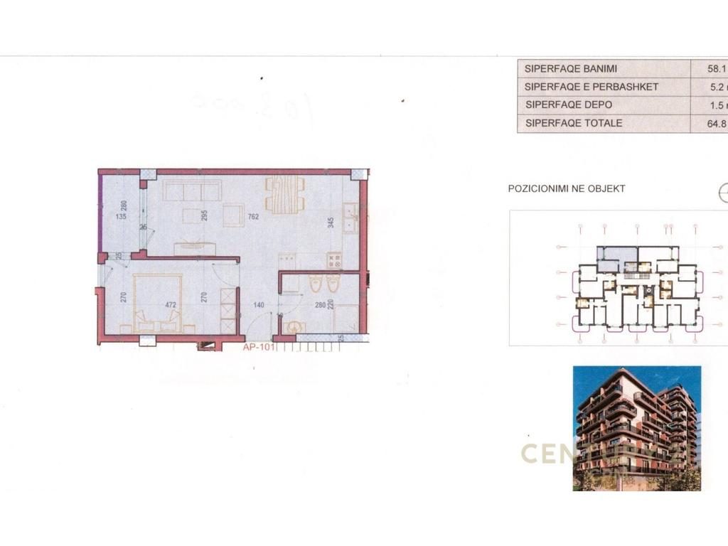 SARANDE SHESIM APARTAMENT 1+1  100 METRA LARG DETIT , MUNDESI PER PAGESA ME KESTE