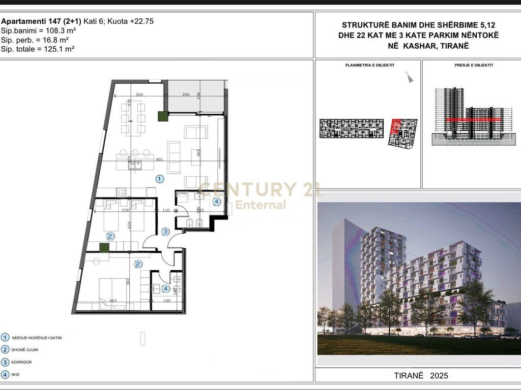 Moa Residence - Shitet 2+1+2 prane Casa Italia