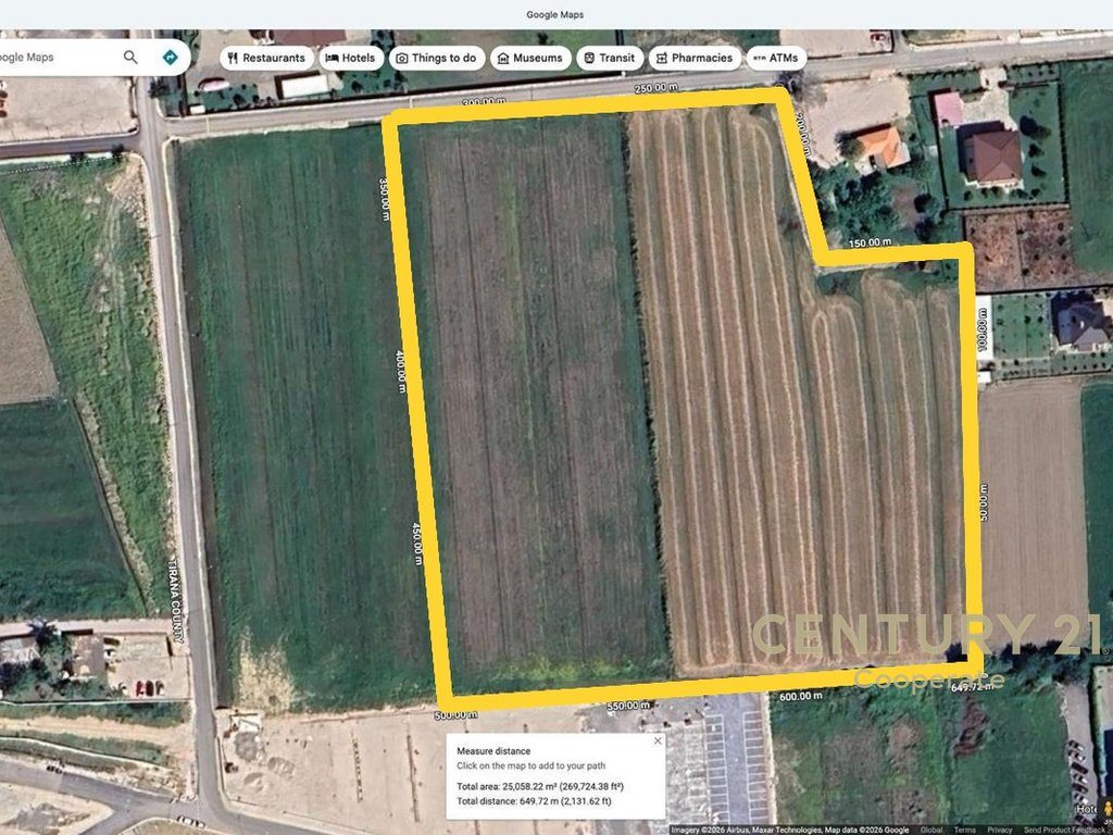 OKAZION! SHESIM TOKË 25.000 m², PRANË AEROPORTIT TË RINASIT
