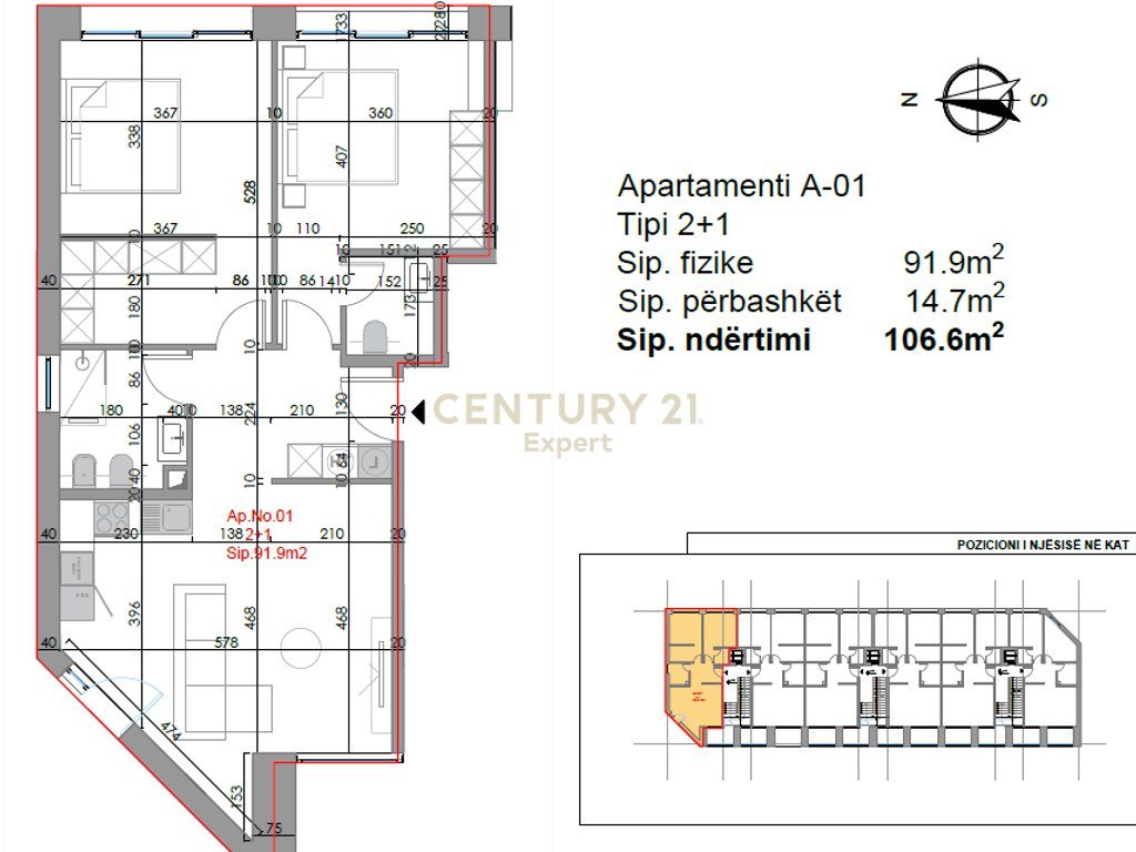 APARTAMENTE 2+1 PER SHITJE, GJIRI I LALZIT !!