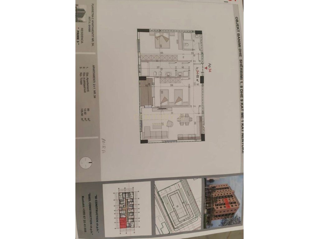 SHITET APARTAMENT 2+1+2 NE KAMEZ