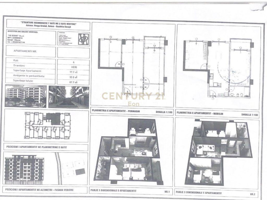 SHESIM APARTAMENT  2+1 ME PAMJE DETI TEK V.M RESIDENCE!