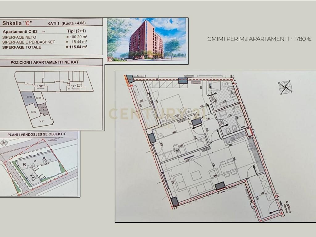Apartament 2+2 Për Shitje në Bulevardi i Ri, Tiranë - 205,839€ | 115.6 m²