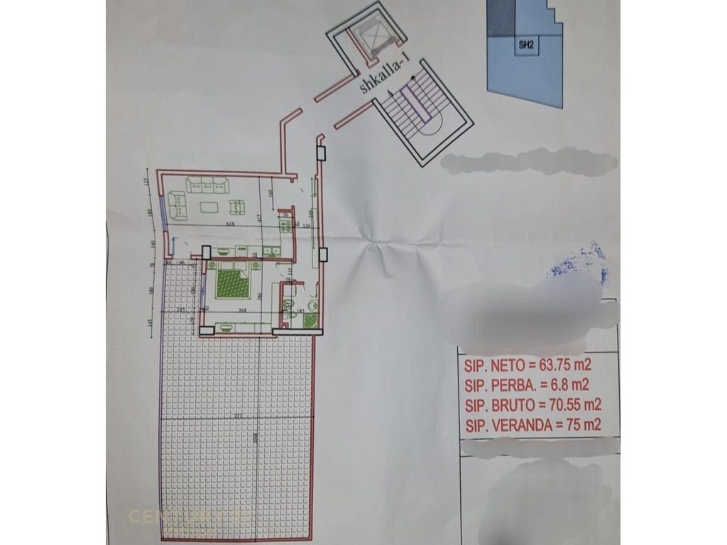 SHES APARTAMENT 1+1 ME VERANDE-KOMPLEKSI FRATARI!