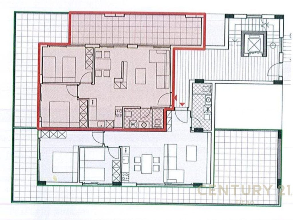 Shitet Apartament 2+1 me verandë në Porto Lalzi!