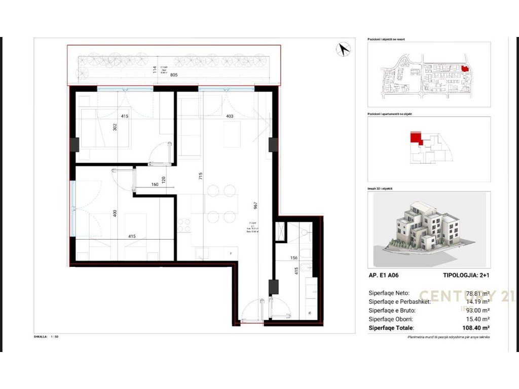 Apartament 2+1 me Oborr në Drimadhes – Village Square!