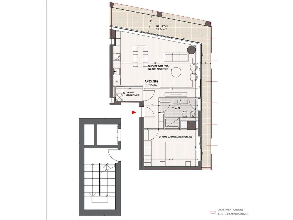 SHITET APARTAMENT 1+1  DHE  PARKIM, TEK "VLORA MARINA"!