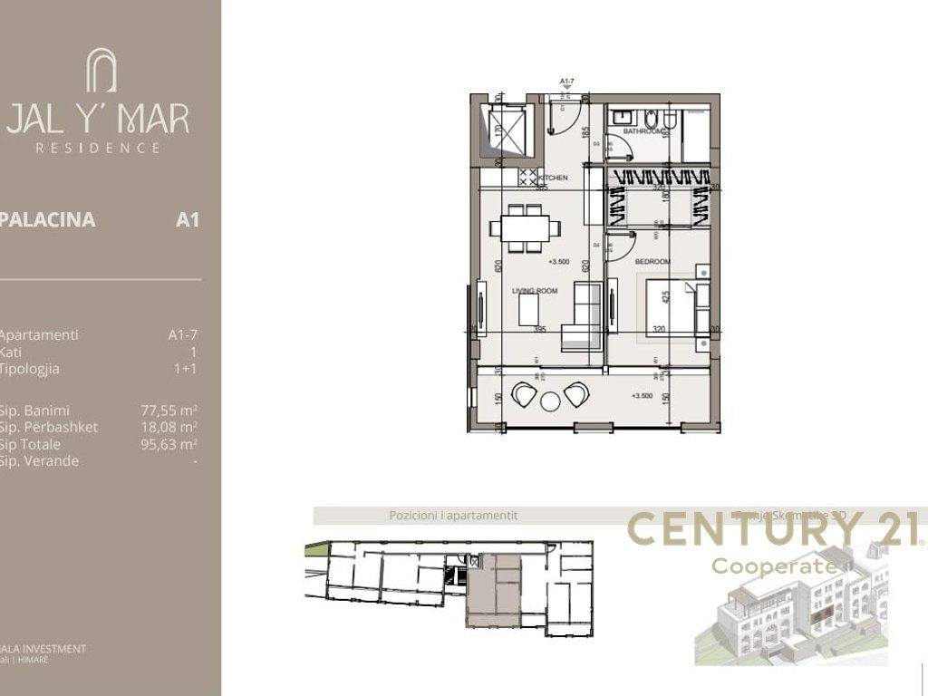 APARTAMENTI FUNDIT  1+1 NË KOMPLEKSIN JAL Y MAR RESIDENCE!