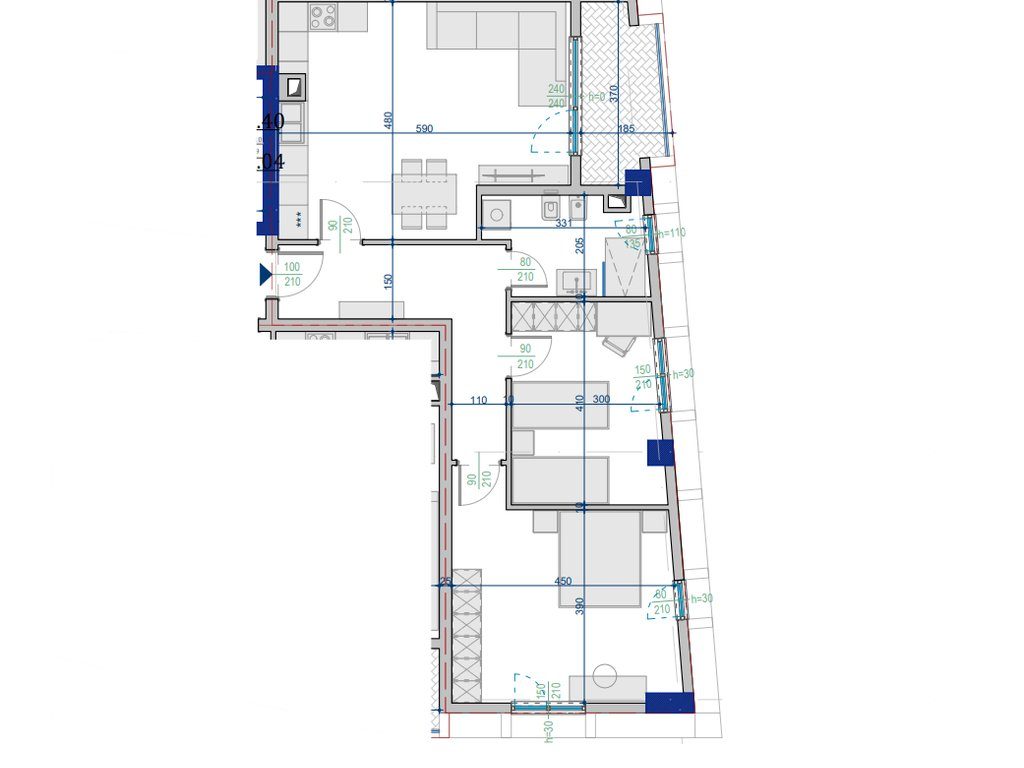 Shitet Apartament 2+1 – 105.10 m²  Totale