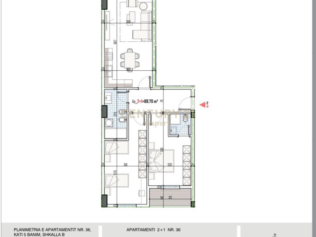 SHITET APARTAMENT 2+1 NE PASKUQAN
