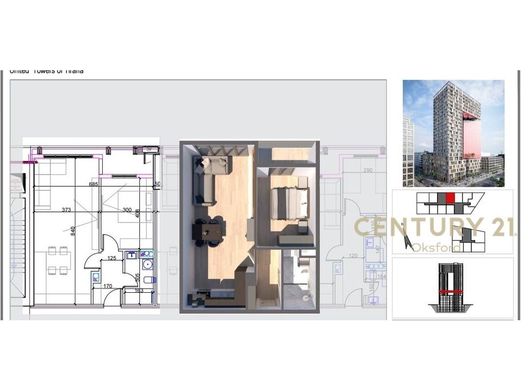 SHESIM APARTAMENT  1+1 PRANE KOMPLEKSIT DINAMO UNITED TOWERS OF TIRANA !!!
