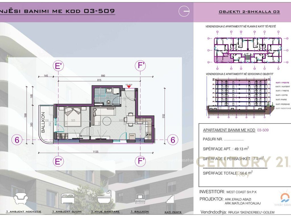 Shitet apartament 1+1 prane Pishave te Buta, Ndertim i RI !