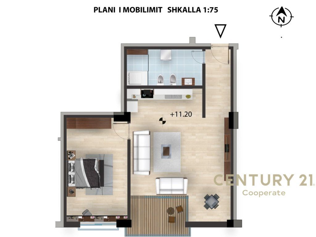 SHESIM APARTAMENT 1+1 RADHIME - VIJE E PARE ME DETIN.
