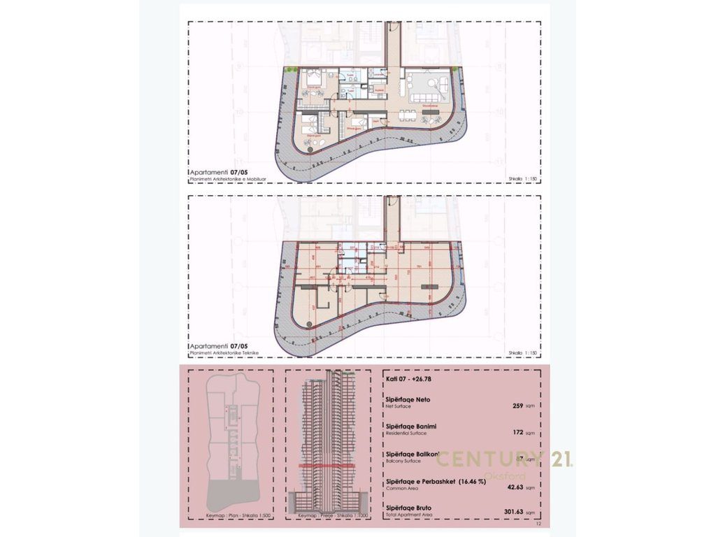 SHITET APARTAMENT 3+1+2+DEPO+LAVANDERI TEK TOP SEVEN TOWER!