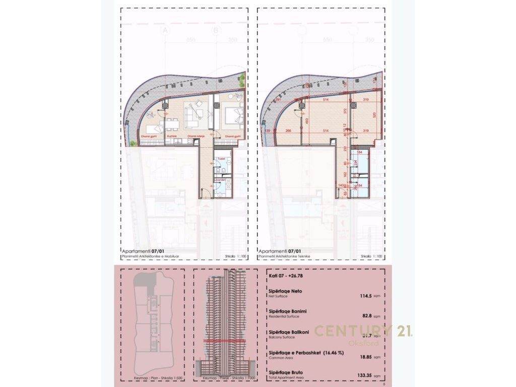 EKSKLUZIVE SHITET APARTAMENT 2+1+1+LAVANDERI  TEK TOP SEVEN TOWER!
