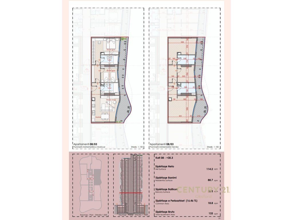 EKSKLUZIVE SHITET APARTAMENT 2+1+2 TEK TOP SEVEN TOWER!
