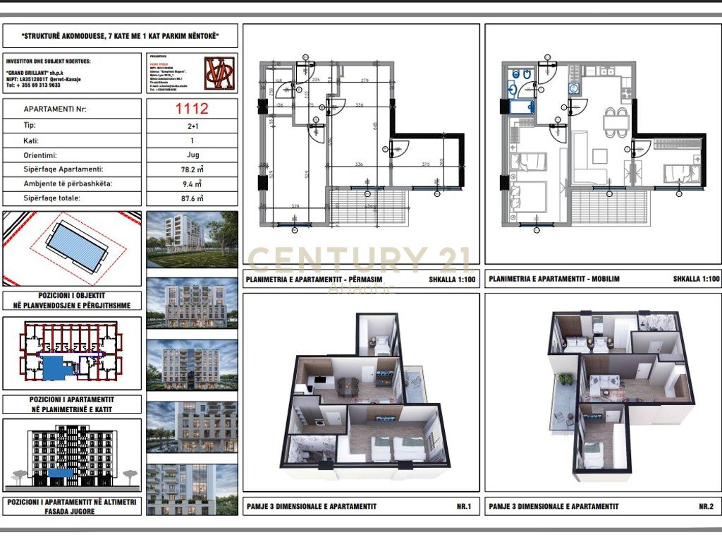 APARTAMENT 2+1 PER SHITJE PAGESE ME KESTE ,NDERTIM I RI NE QERRET !!