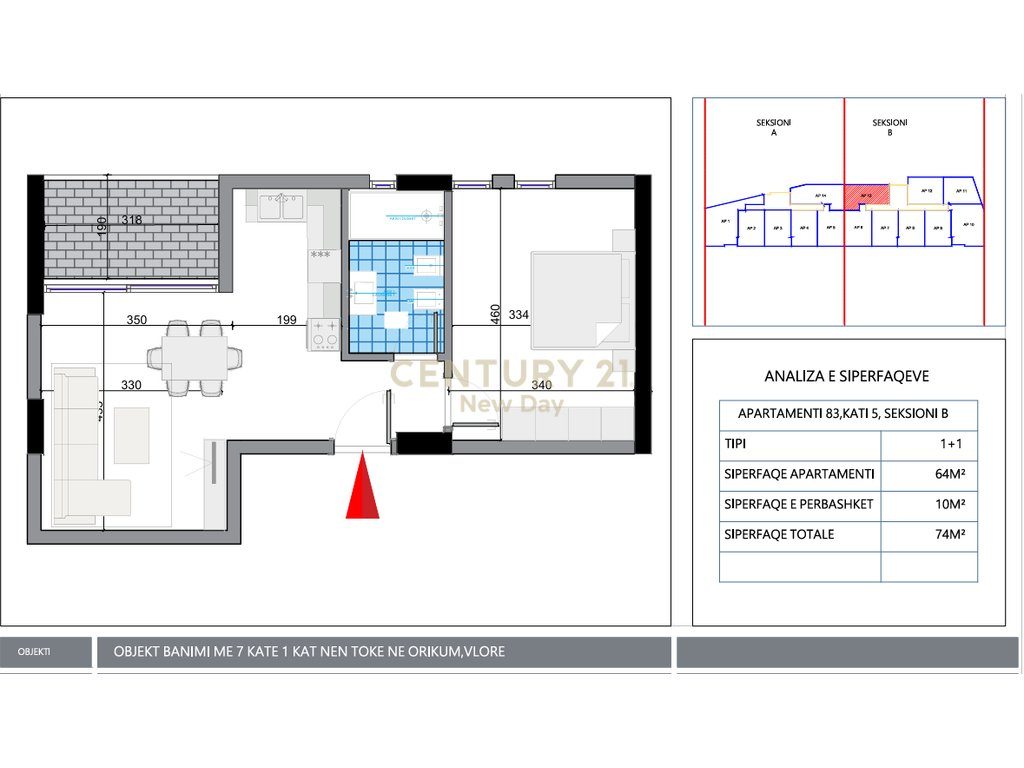 Apartament 1+1 për Shitje në Orikum, Vlorë!