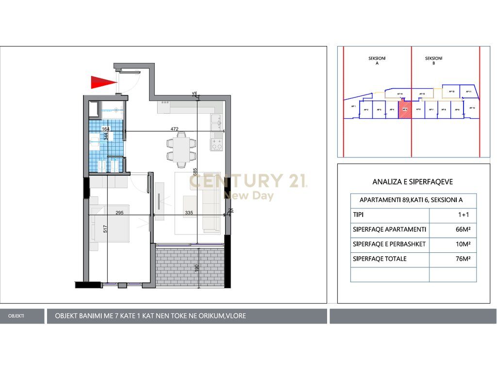Apartament 1+1 për Shitje në Orikum, Vlorë!