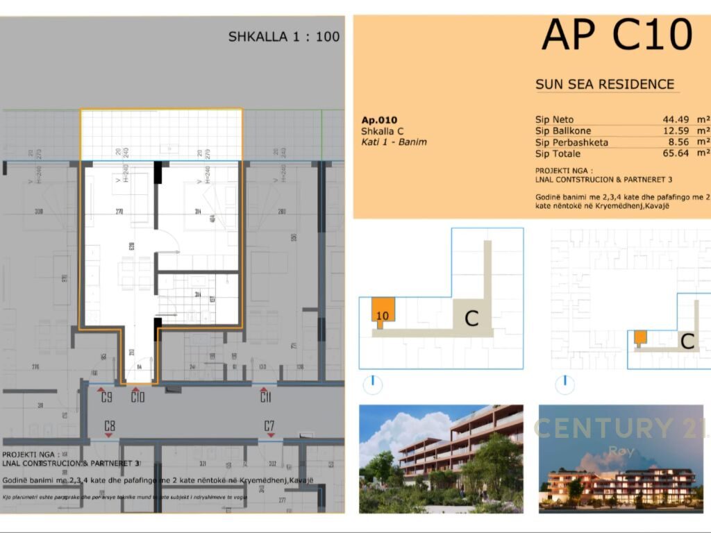 Apartament 1+1 ne Golem per Shitje - 78,768€ | 65.64m² Mundesi pagese me keste!!!