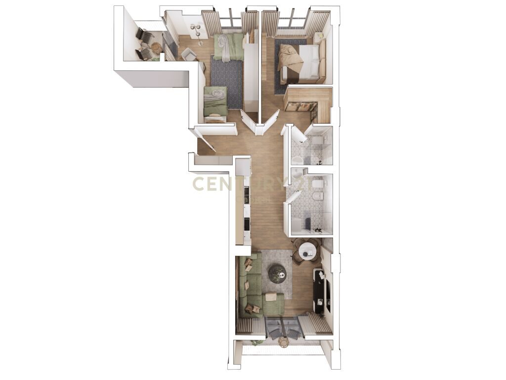 Apartament 2+1+2 për shitje tek Bulevardi i Ri!