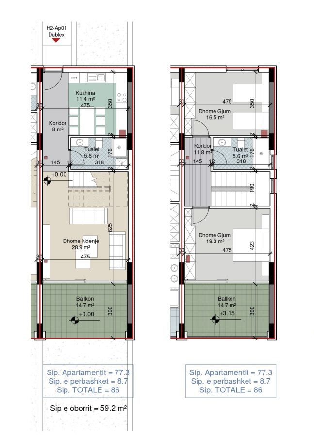 DUPLEX TE PORTO LALZI!