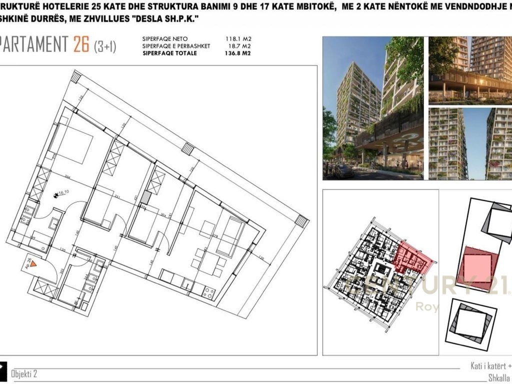 APARTAMENT 3+1 PER SHITJE TEK "DESLA TOWER", PLAZH, DURRES!